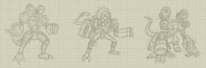 armor cannon digimon digimon_(creature) fujinmon raijinmon robot suijinmon tail