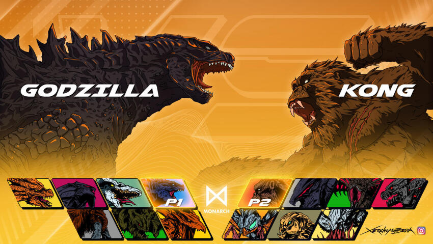 abs alien beak behemoth_(monsterverse) blue_eyes bug butterfly caterpillar character_name character_select crossover dinosaur dragon english_text fangs fighting_game gameplay_mechanics giant giant_monster godzilla godzilla:_king_of_the_monsters godzilla_(2014) godzilla_(series) godzilla_vs._kong green_eyes highres hydra insect king_ghidorah king_kong king_kong_(series) kong:_skull_island legendary_pictures mecha mechagodzilla methuselah_(monsterverse) monster monsterverse moth mothra muscular muto_(godzilla) muto_female muto_male no_humans no_pupils parody pectorals pteranodon pterosaur red_eyes roaring robot rodan scar scar_on_chest scylla_(monsterverse) sea_monster sharp_teeth skullcrawler teeth toho tongue video_game warbat white_eyes xericho yellow_eyes