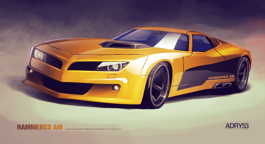 adry53 car commentary english_commentary highres motor_vehicle muscle_car orange_car original pontiac pontiac_firebird pontiac_firebird_trans_am redesign shadow vehicle_focus watermark web_address