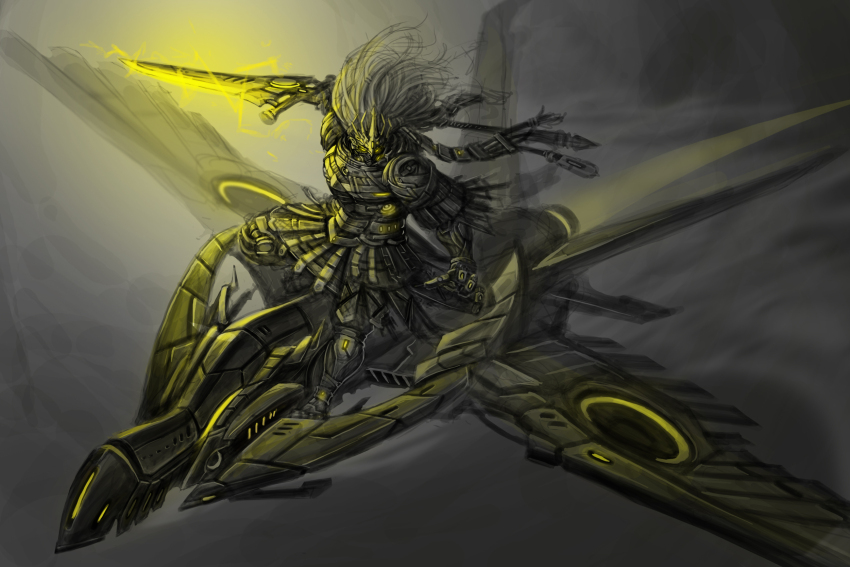 dark_souls_(series) dark_souls_iii dragon highres machinery muhut nameless_king original polearm riding_dragon weapon