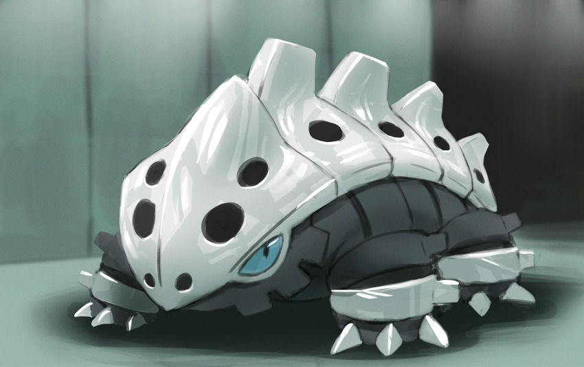 black_eyes blurry claws commentary_request full_body gen_3_pokemon highres lairon nintendo no_humans one-hour_drawing_challenge pokemon pokemon_(creature) pokemon_focus rend sideways_glance solo