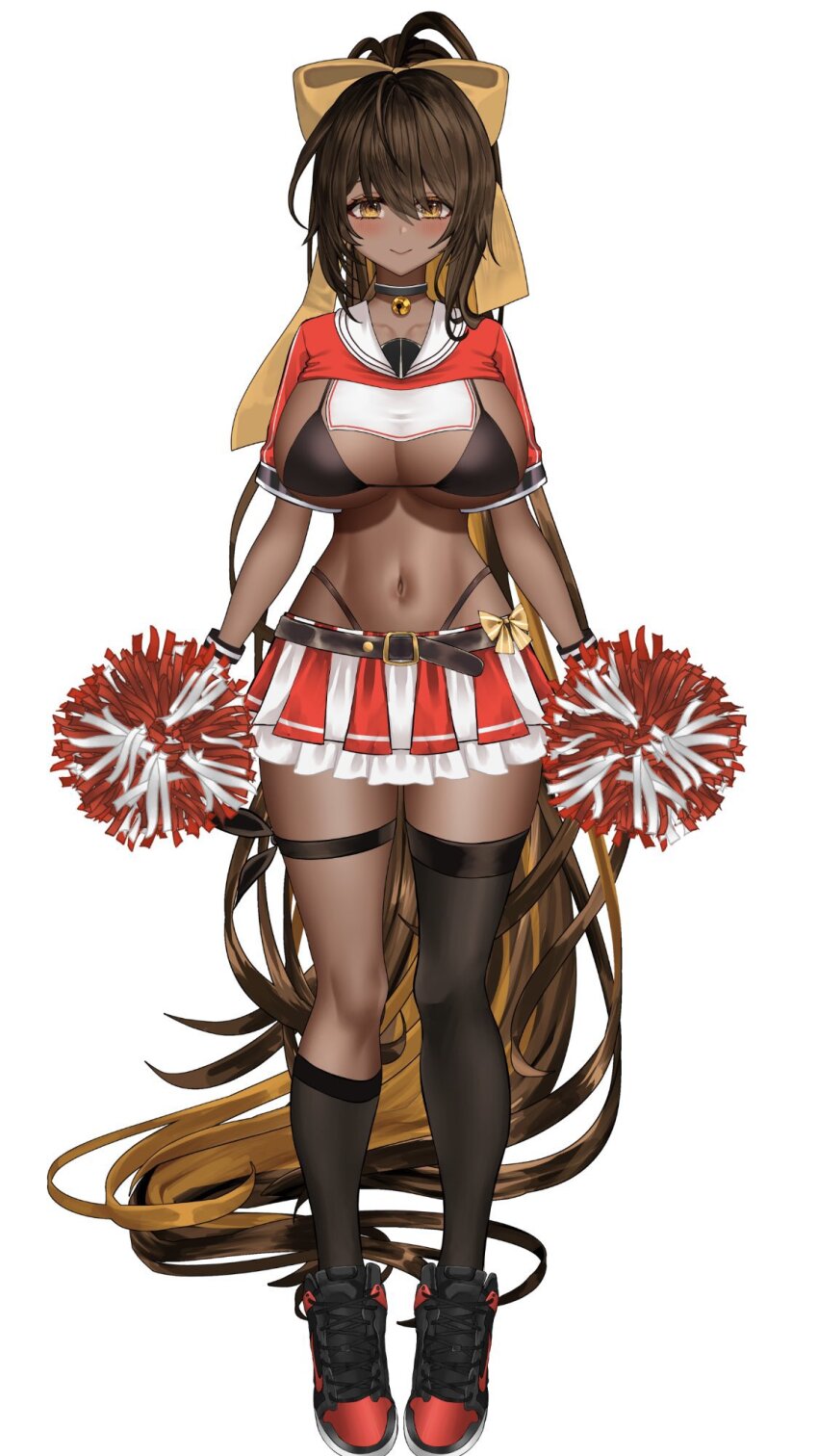 1girl cheerleader dark-skinned_female dark_skin highres indie_virtual_youtuber tagme trinity_infinity trinity_infinity