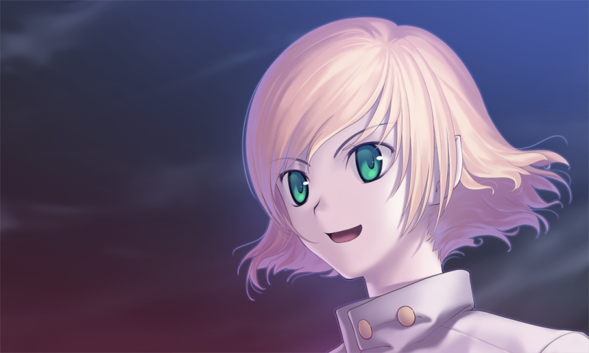 1boy game_cg green_eyes koyama_hirokazu lugh_beowulf mahou_tsukai_no_yoru male_focus portrait short_hair solo