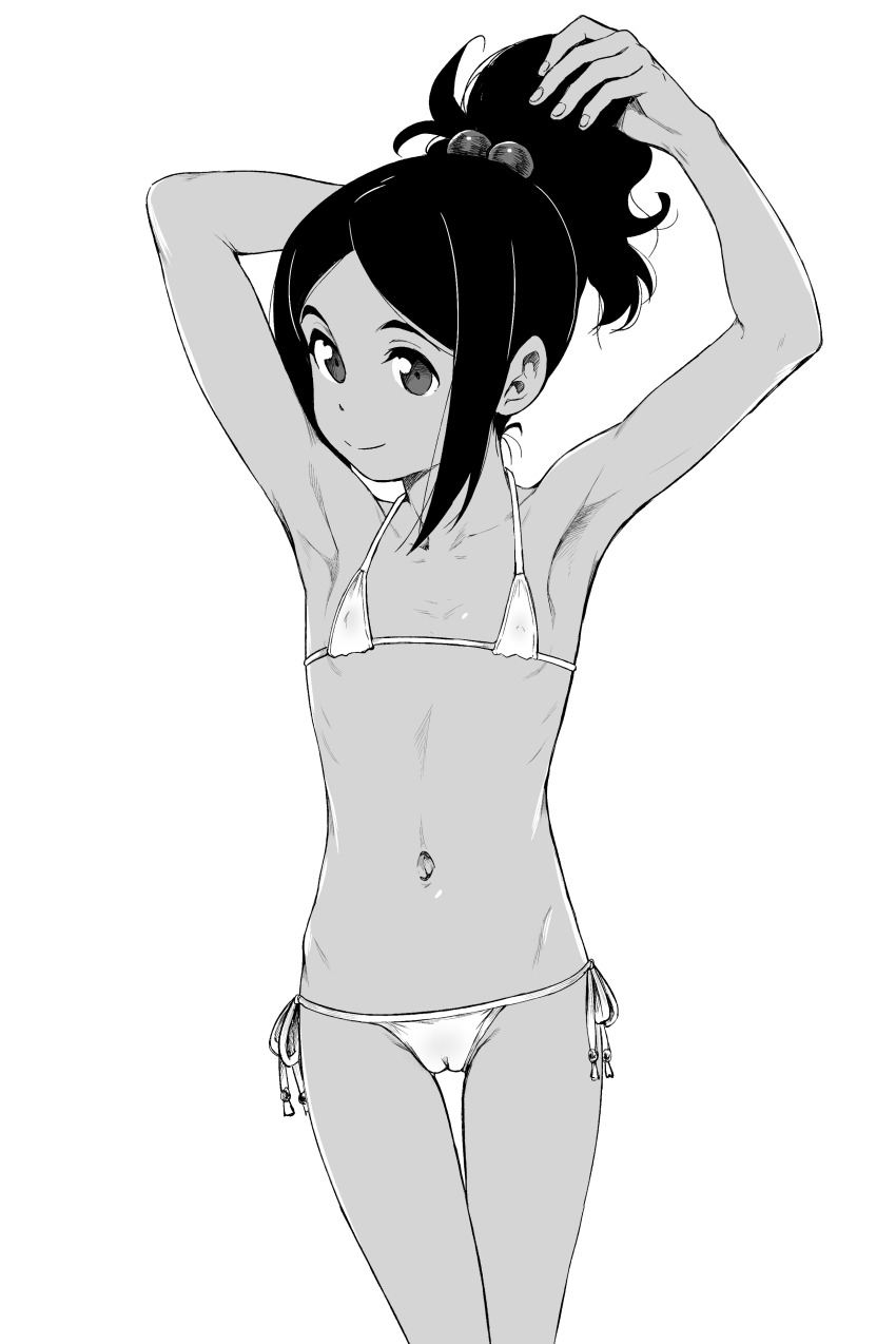 1girl absurdres arms_up bikini cleft_of_venus flat_chest geewhy highres ore_no_imouto_ga_konna_ni_kawaii_wake_ga_nai ria_hagry swimsuit