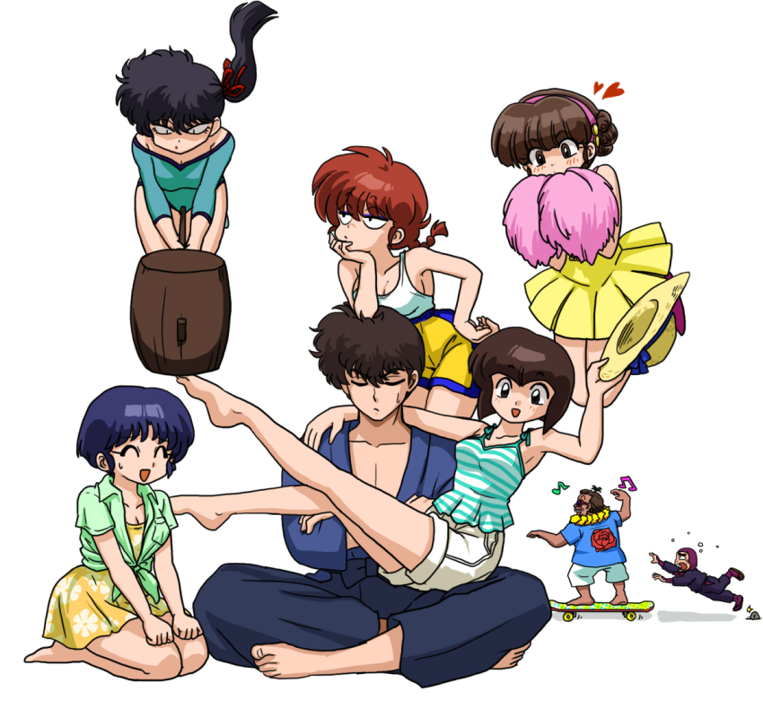 konjo_mariko kunou_kocho kunou_kodachi kunou_tatewaki ranma_1/2 sasuke tendou_akane tendou_nabiki wanta_(futoshi)