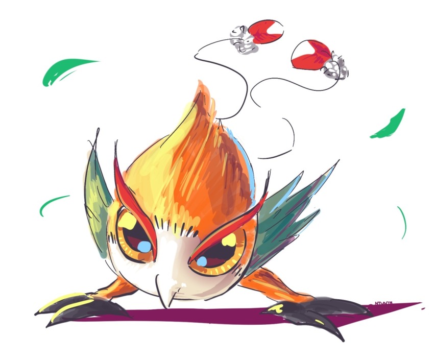 digimon digimon_(creature) feathers looking_at_viewer pinamon shadow solo tail