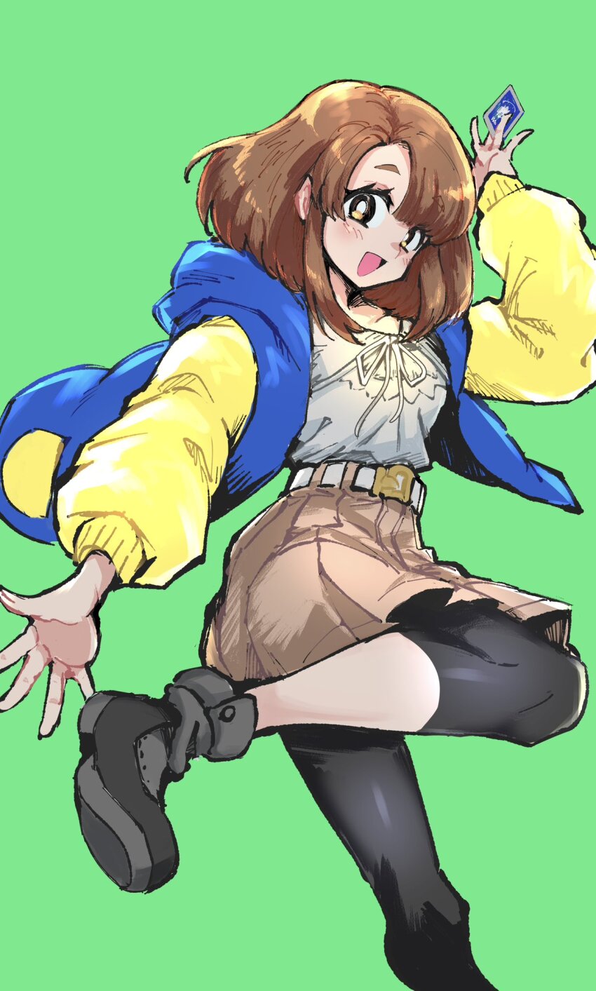 blush card digimon digimon_liberator happy kinosaki_arisa smile