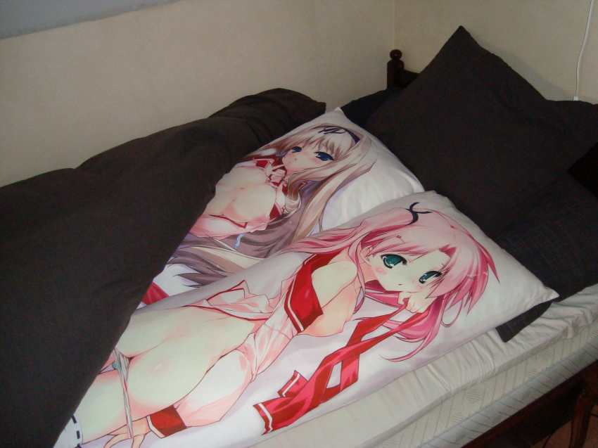 00s 2girls ass back bare_shoulders bed bedroom black_eyes black_hair black_ribbon blanket blonde_hair blue_eyes blush bra bra_strap breasts breasts_out breath butt_crack cowboy_shot dakimakura_(medium) dakimakura_(object) dimples_of_venus dutch_angle embarrassed finger_to_mouth flat_ass from_above green_panties hair_intakes hair_ornament hair_ribbon hairband hairclip hand_on_own_chest hand_up head_tilt highres holding kusugawa_sasara large_breasts lonely long_hair long_sleeves looking_at_viewer looking_back lying maaryan_(to_heart) multicolored_stripes multiple_girls nipples no_bra off_shoulder on_back on_stomach one_side_up open_bra open_clothes open_shirt otaku otaku_room panties panty_pull parted_bangs parted_lips perky_breasts photo_(medium) pillow pink_hair puffy_nipples pulling_own_clothes raised_eyebrows red_eyes red_hair red_panties red_ribbon ribbon ribbon-trimmed_legwear ribbon_trim school_uniform serafuku shirt sideboob sidelocks small_breasts striped_clothes striped_panties sweat thigh_gap thighhighs to_heart_(series) to_heart_2 twisted_torso underwear undressing untied upper_body urotan very_long_hair white_bra white_hair white_legwear white_panties white_shirt