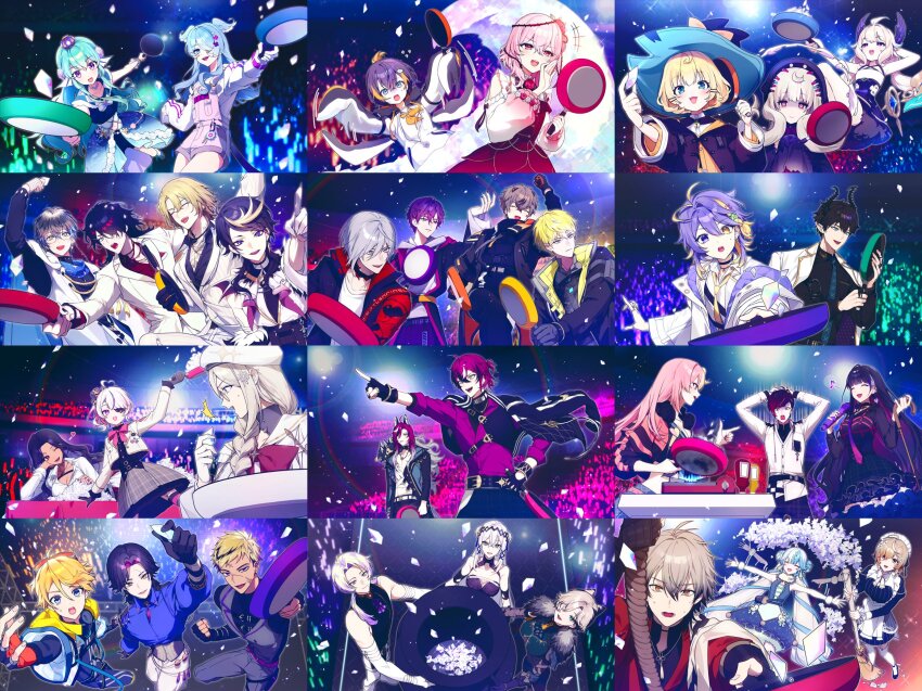 6+boys 6+girls afterimage ahoge aia_amare aia_amare_(1st_costume) alban_knox alban_knox_(1st_costume) aqua_eyes aqua_hair aster_arcadia aster_arcadia_(1st_costume) beret black_hair blonde_hair blue_eyes blue_hair braid breasts broom brown_hair claude_clawmark cleavage closed_eyes closed_mouth clothing_cutout commentary corset crowd crown denauth doppio_dropscythe doppio_dropscythe_(1st_costume) doppio_dropscythe_(2nd_costume) dual_persona elbow_gloves elira_pendora elira_pendora_(1st_costume) english_commentary enna_alouette enna_alouette_(1st_costume) ethyria everyone eyepatch finana_ryugu finana_ryugu_(1st_costume) folded_ponytail frying_pan fulgur_ovid fulgur_ovid_(1st_costume) glasses gloves glowstick grey_hair hair_between_eyes hair_ornament hair_over_one_eye hair_vines hairclip hand_on_own_hip hand_to_own_mouth hands_on_own_head hat head_wings heterochromia highres holding holding_broom holding_frying_pan holding_glowstick holding_microphone holding_rope ike_eveland ike_eveland_(1st_costume) iluna_(nijisanji) jewelry ketchup_bottle klara_charmwood kotoka_torahime kotoka_torahime_(1st_costume) krisis kunai_nakasato large_breasts lazulight lens_flare long_hair long_sleeves low_wings luca_kaneshiro luca_kaneshiro_(1st_costume) luxiem maria_marionette maria_marionette_(1st_costume) medium_breasts medium_hair meloco_kyoran meloco_kyoran_(1st_costume) microphone millie_parfait millie_parfait_(1st_costume) motion_lines multicolored_hair multiple_boys multiple_girls multiple_rings musical_note mustard_bottle nail_polish neckerchief nijisanji nijisanji_en noctyx obsydia_(nijisanji) one_eye_closed open_mouth orange_eyes petra_gurin petra_gurin_(1st_costume) pink_eyes pink_hair pointing portable_stove purple_eyes purple_hair reaching red_eyes reimu_endou reimu_endou_(1st_costume) ren_zotto ren_zotto_(1st_costume) ring rope rosemi_lovelock rosemi_lovelock_(1st_costume) ryoma_barrenwort scar scar_on_face scarle_yonaguni scarle_yonaguni_(1st_costume) shaded_face short_hair shoulder_cutout shu_yamino shu_yamino_(1st_costume) sleeves_past_fingers sleeves_past_wrists smile sonny_brisko sonny_brisko_(1st_costume) streaked_hair thorns ttt_(nijisanji) twisty_amanozako uki_violeta uki_violeta_(1st_costume) vantacrow_bringer ver_vermillion vezalius_bandage victoria_brightshield virtual_youtuber vox_akuma vox_akuma_(1st_costume) waving_arms wings xsoleil yellow_eyes yellow_neckerchief yu_q._wilson zzangto