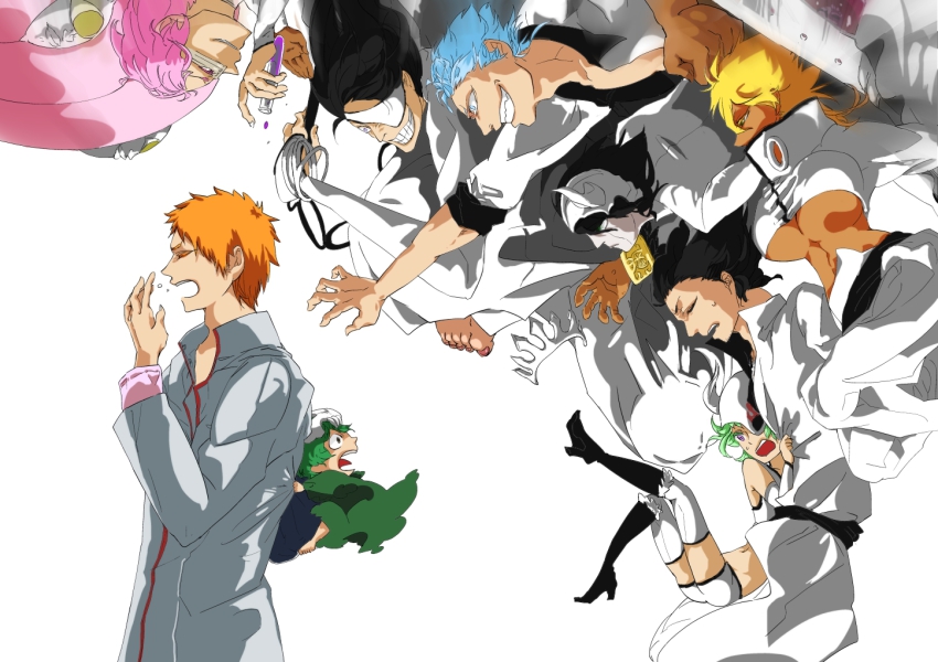 aaroniero_arruruerie arrancar baraggan_louisenbairn black_hair bleach blonde_hair blue_hair child coyote_starrk dark_skin everyone facial_hair green_hair grimmjow_jaegerjaquez kurosaki_ichigo lilynette_gingerbuck long_hair nelliel_tu_odelschwanck nnoitra_gilga orange_hair pink_hair resurreccion scar short_hair szayelaporro_granz tier_harribel ulquiorra_cifer wictor zommari_rureaux