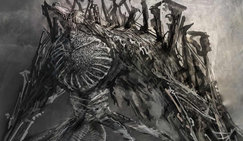 1other ak-12 ak-15 ak-47 ak-74 ak-74m aps_rifle ar-15 assault_rifle bullpup adaptive_combat_rifle chainsaw_man extra_faces fad_assault_rifle famas floating fx-05_xiuhcoatl greyscale gun gun_devil_(chainsaw_man) handgun highres hybrid kalashnikov_rifle kishima_(ki123454321) m4_carbine m4_carbine monochrome monster multiple_weapons no_humans open_mouth ribs rifle sharp_teeth solo teeth weapon