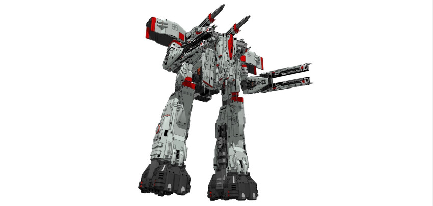 3d arm_cannon atomicgenjin choujikuu_yousai_macross commentary concept_art energy_cannon english_commentary highres machinery macross mecha no_humans original prototype_design realistic redesign robot science_fiction sdf-1 spacecraft storm_attacker weapon white_background