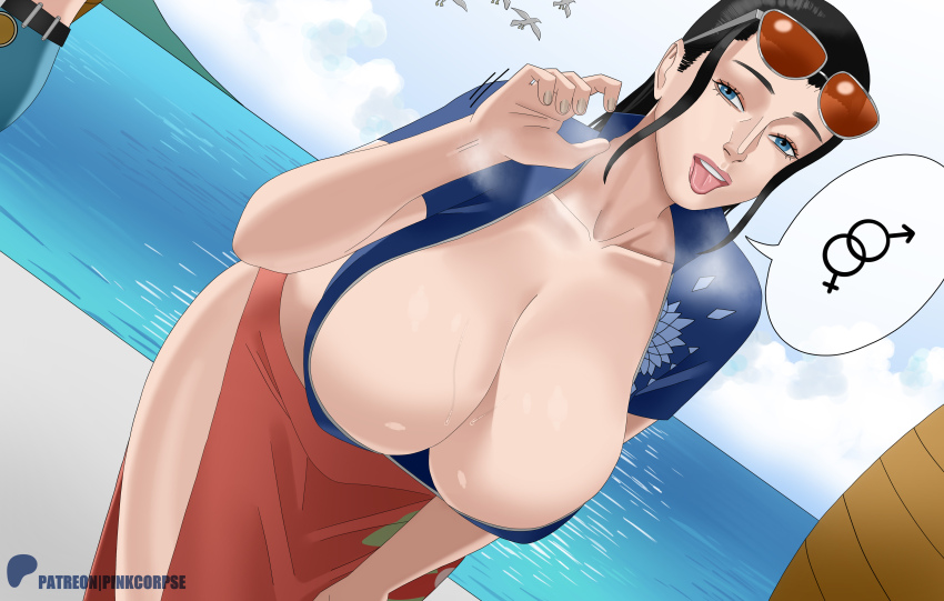 absurdres breasts highres huge_breasts long_hair nico_robin one_piece pink_corpse tagme