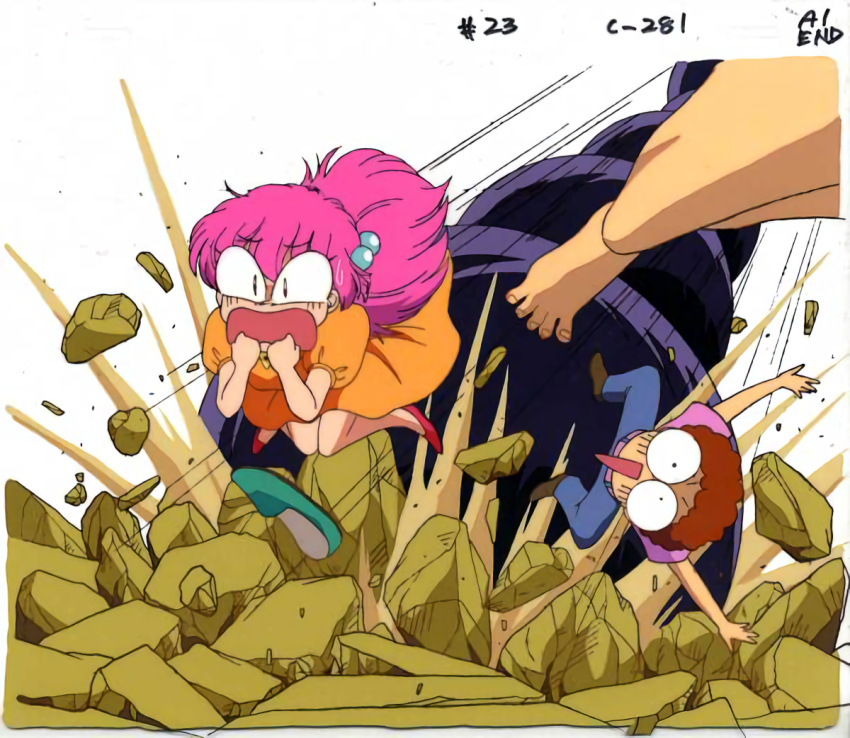 1990s_(style) akazukin_chacha marin_(marine-sky-earth) open_mouth pink_hair retro_artstyle tagme