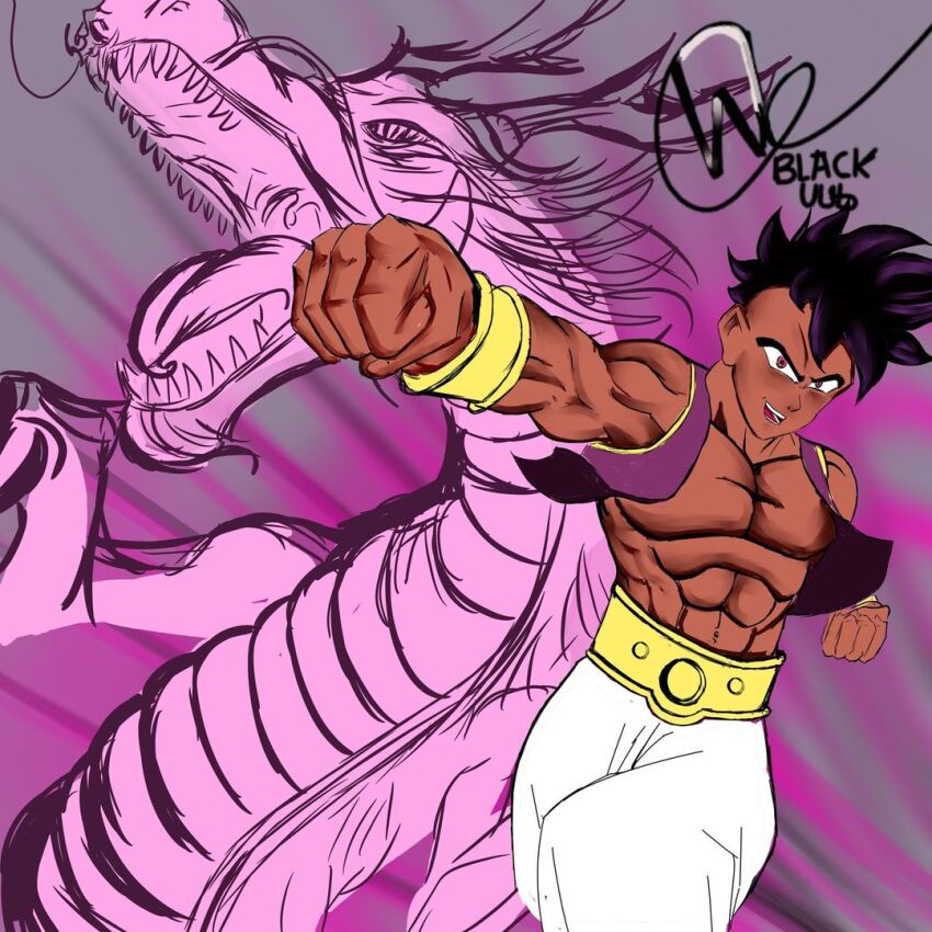 aura dragon dragon_ball dragon_fist energy gold_belt gold_wristbands muscular muscular_male punching tagme uub