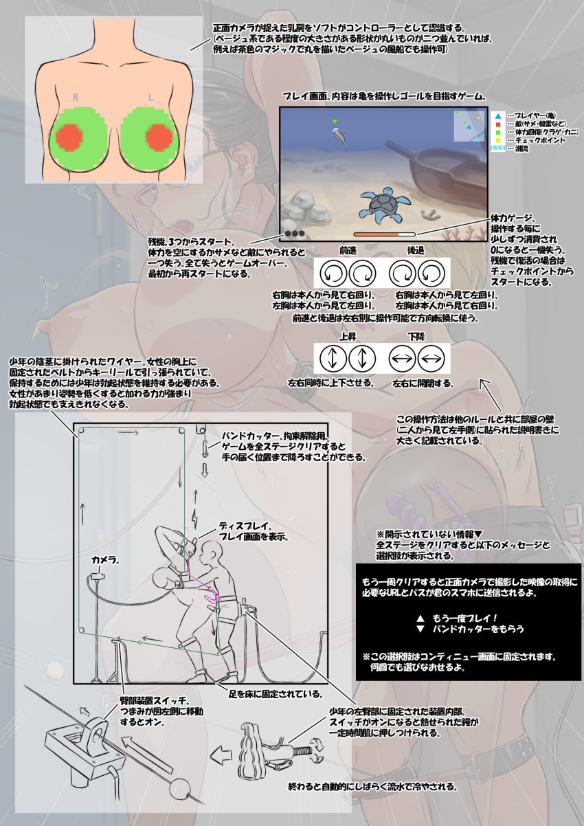 breasts diagram explanation ha_ku_ronofu_jin highres japanese_text large_breasts translated turtle