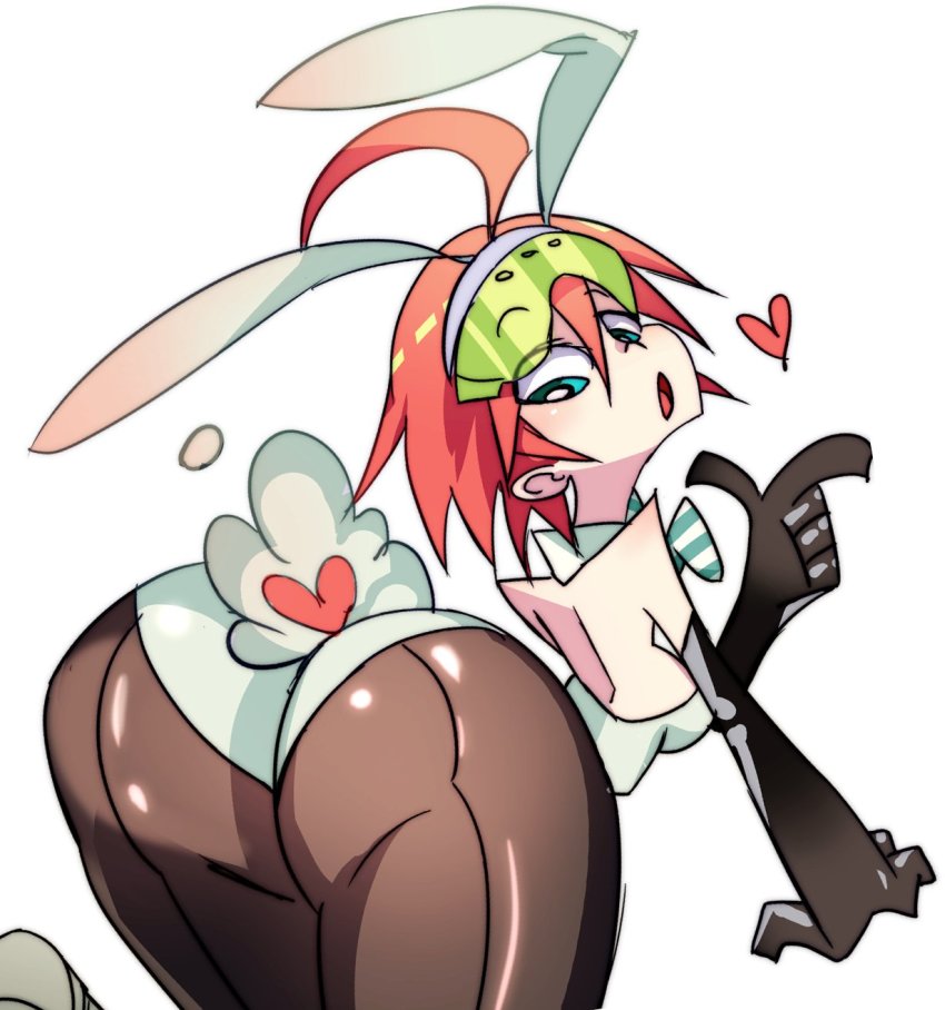 aqua_eyes ass highres huge_ass leotard luluco nirak pantyhose playboy_bunny tagme trigger-chan uchuu_patrol_luluco