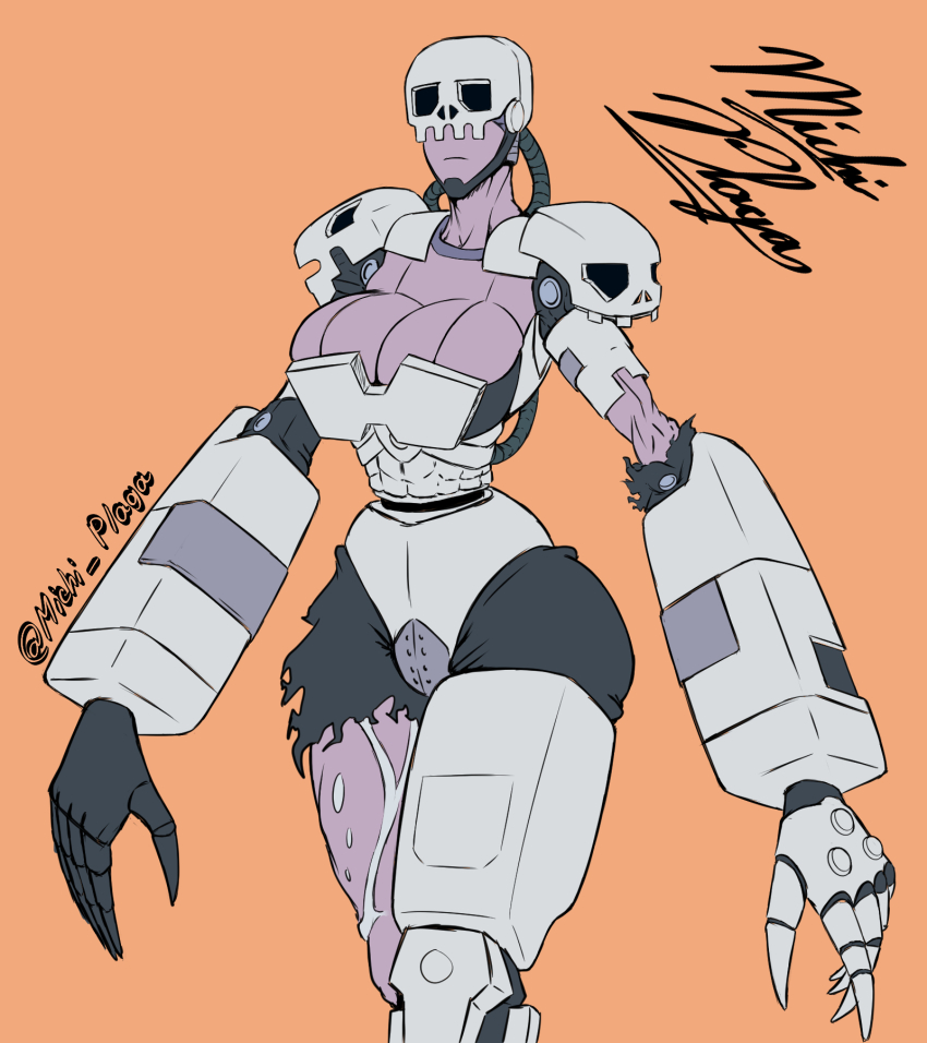 1girl andromon breasts digimon digimon_(creature) female_focus genderswap genderswap_(mtf) gynoid highres large_breasts robot solo