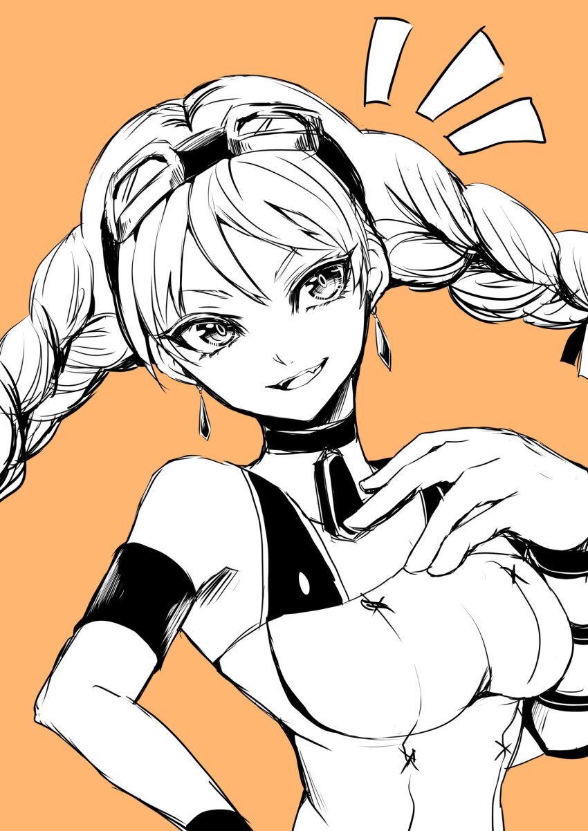 1girl aika_(eternal_arcadia) braid demekin0206 eternal_arcadia goggles goggles_on_head highres orange_hair sega twin_braids