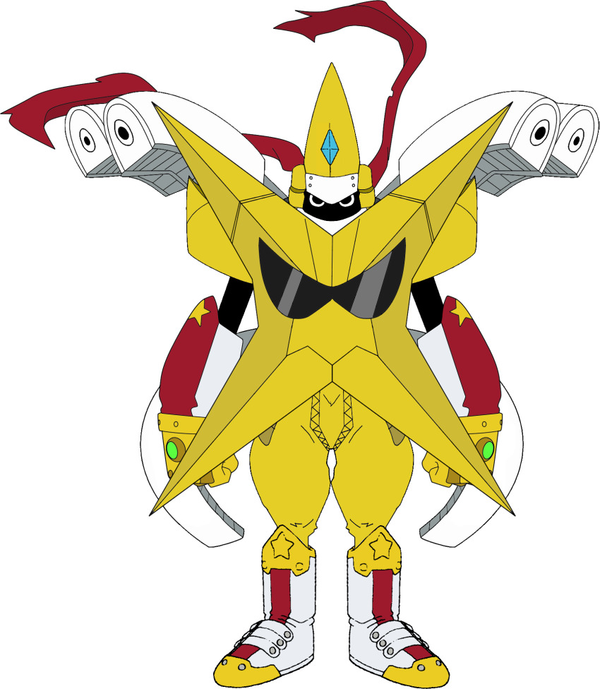 digimon digimon_(creature) fusion highres looking_at_viewer ninja solo superstarmon transparent_background tuwarmon xros_up_tuwarmon_(superstarmon)