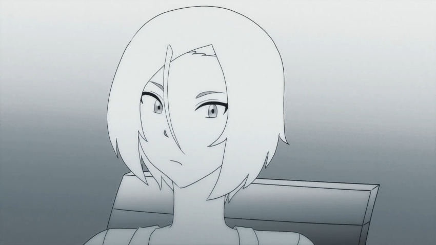 1girl chair digimon female_focus highres himekawa_maki looking_at_viewer short_hair solo
