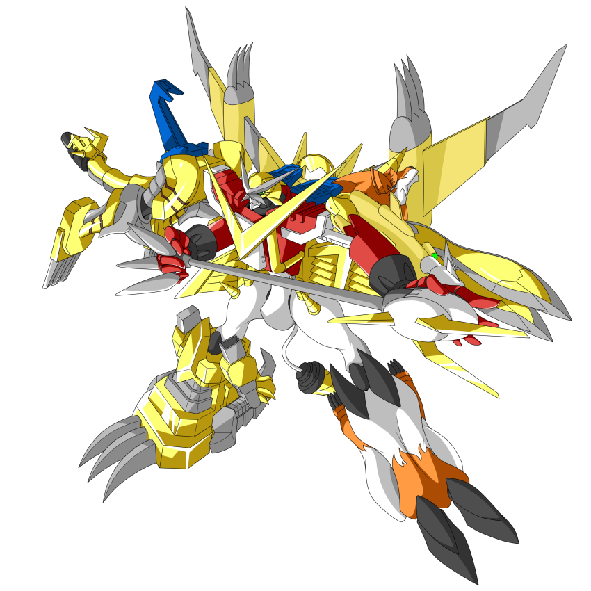 absurdres armor claws digimon digimon_(creature) highres microphone shoutmon_x7 solo wings