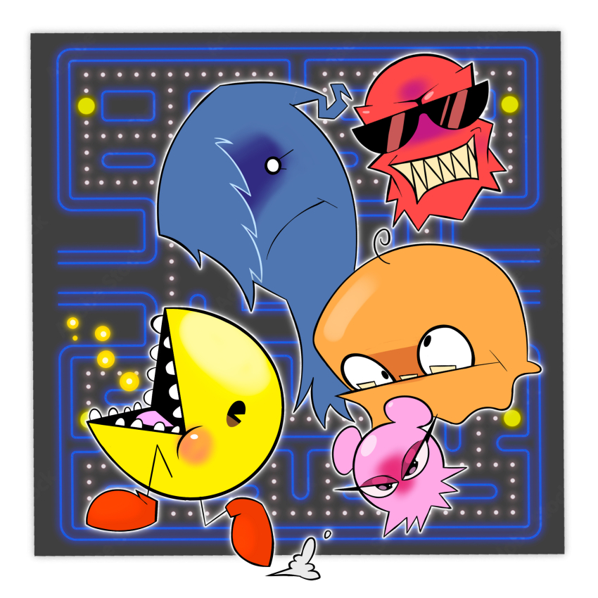 blinky_(pac-man) funy0nion ghost highres inky_(pac-man) pac-man pac-man_(game) pinky_(pac-man)