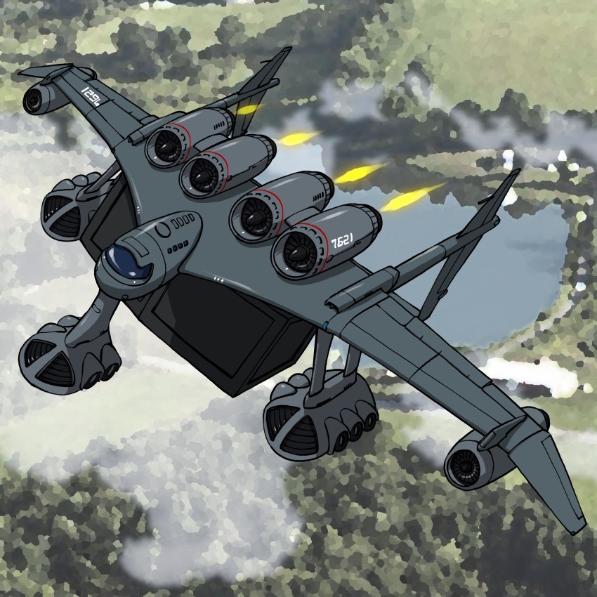 absurdres aircraft gundam highres hirodango medea_(gundam) mobile_suit_gundam no_humans