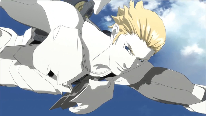 009_re:cyborg blonde_hair blue_eyes cyborg flying highres jet_link pale_skin production_i.g sanzigen screencap short_hair
