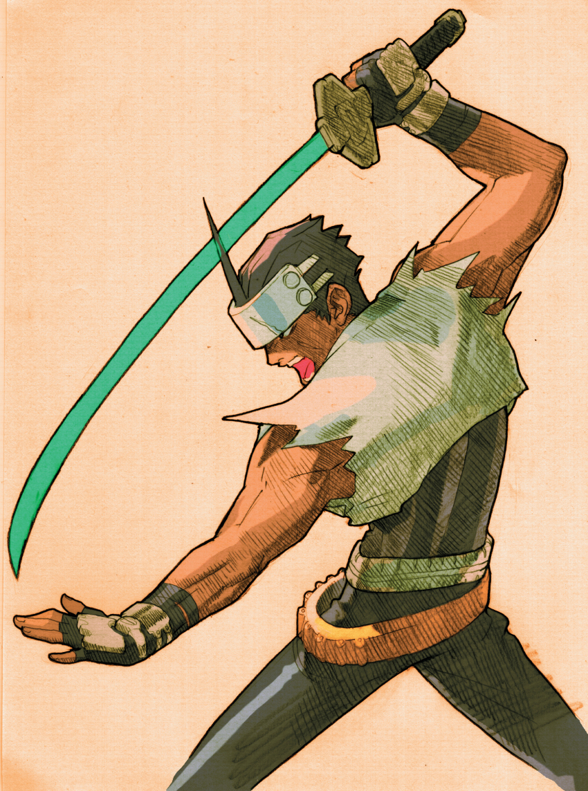 1boy belt bengus capcom highres kanzaki_hayato_(star_gladiator) male_focus marvel_vs._capcom marvel_vs._capcom_2 official_art solo