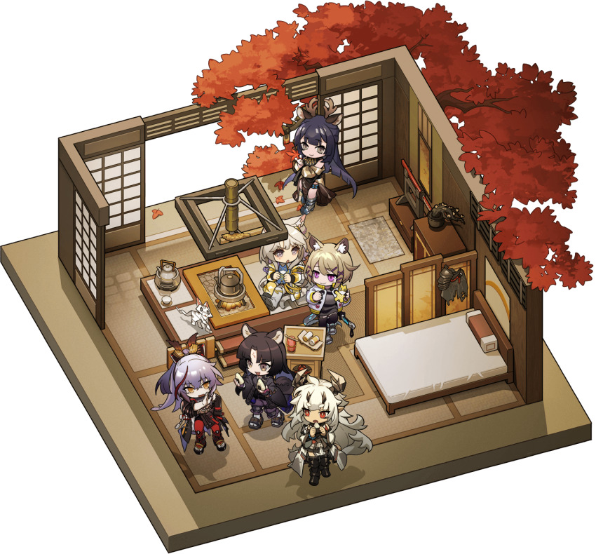 :o akafuyu_(arknights) animal_ear_fluff animal_earrings animal_ears antlers arknights armor armored_boots artist_request autumn_leaves beads bed belt black_dress black_footwear black_hair black_nails black_shirt black_tail black_thighhighs blonde_hair blunt_bangs blunt_ends boots bracelet brown_eyes cabinet cat_ears cat_girl cat_tail center-flap_bangs coat colored_inner_hair deer_antlers deer_ears deer_girl deformed detached_sleeves dog_ears dog_girl dog_tail double-parted_bangs dress earrings facial_mark folding_screen food forehead_mark from_above full_body geta gloves grey_eyes grey_hair grey_shirt grey_tail hair_between_eyes hair_bun hair_ornament hairpin hibachi_(object) highres holding holding_paper horns indoors infection_monitor_(arknights) isometric jacket japanese_armor japanese_clothes jewelry katana kazemaru_(arknights) kettle kimono knee_pads leaf long_hair long_sleeves maple_leaf maple_tree matoimaru_(arknights) mixed_horns mole mole_under_eye multicolored_hair multiple_hairpins multiple_horns necklace no_nose off_shoulder official_art oni onigiri open_clothes open_coat open_jacket open_mouth origami pants paper pillow plant platform_footwear pointy_ears potted_plant pouch prayer_beads purple_eyes purple_gloves purple_hair purple_pants red_eyes red_hair red_pants rejection ringed_eyes saga_(arknights) shirt shoes short_eyebrows shouji single_side_bun single_thigh_boot sliding_doors smile stop_(gesture) streaked_hair striped_clothes striped_shirt sword tail tatami thick_eyebrows thigh_boots thighhighs transparent_background tree tsukinogi_(arknights) utage_(arknights) very_long_hair weapon weapon_stand white_belt white_coat white_footwear white_jacket wide_sleeves x_hair_ornament yellow_eyes yellow_jacket yellow_shirt