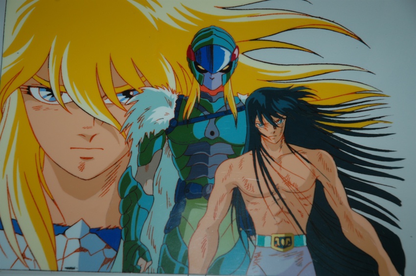 1980s_(style) araki_shingo cel cygnus_hyouga dragon_shiryuu highres himeno_michi retro_artstyle production retro_artstyle saint_seiya warrior