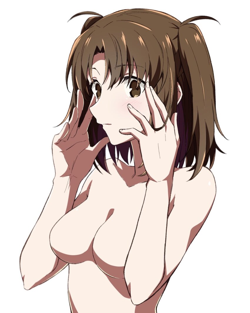 1girl azami_masurao breasts highres medium_breasts no_nipples nude tsukihime twintails yumizuka_satsuki
