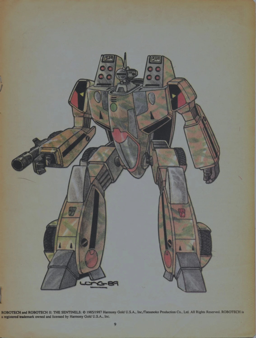1989 cockpit harmony_gold highres mecha robot robotech robotech_ii:_the_sentinels wheels