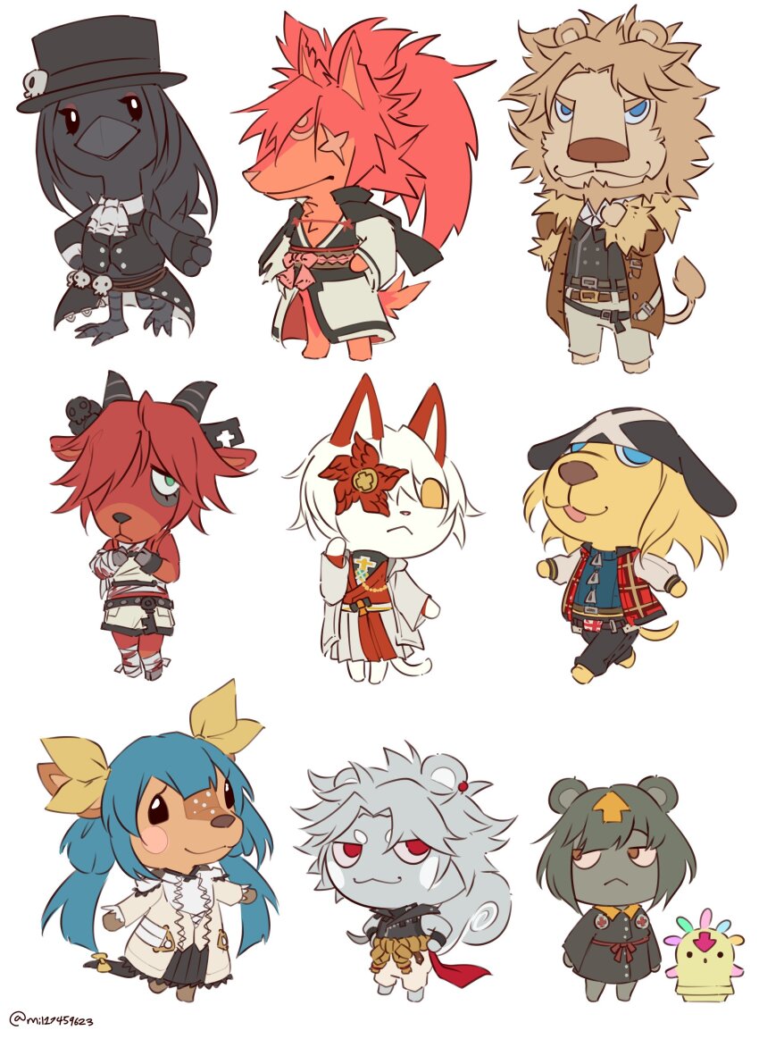 a.b.a absurdres animal_crossing asuka_r._kreutz axl_low bad_id bad_twitter_id baiken bedman chipp_zanuff delilah_(guilty_gear) dizzy_(guilty_gear) guilty_gear highres leo_whitefang mil17459623 nintendo testament_(guilty_gear)