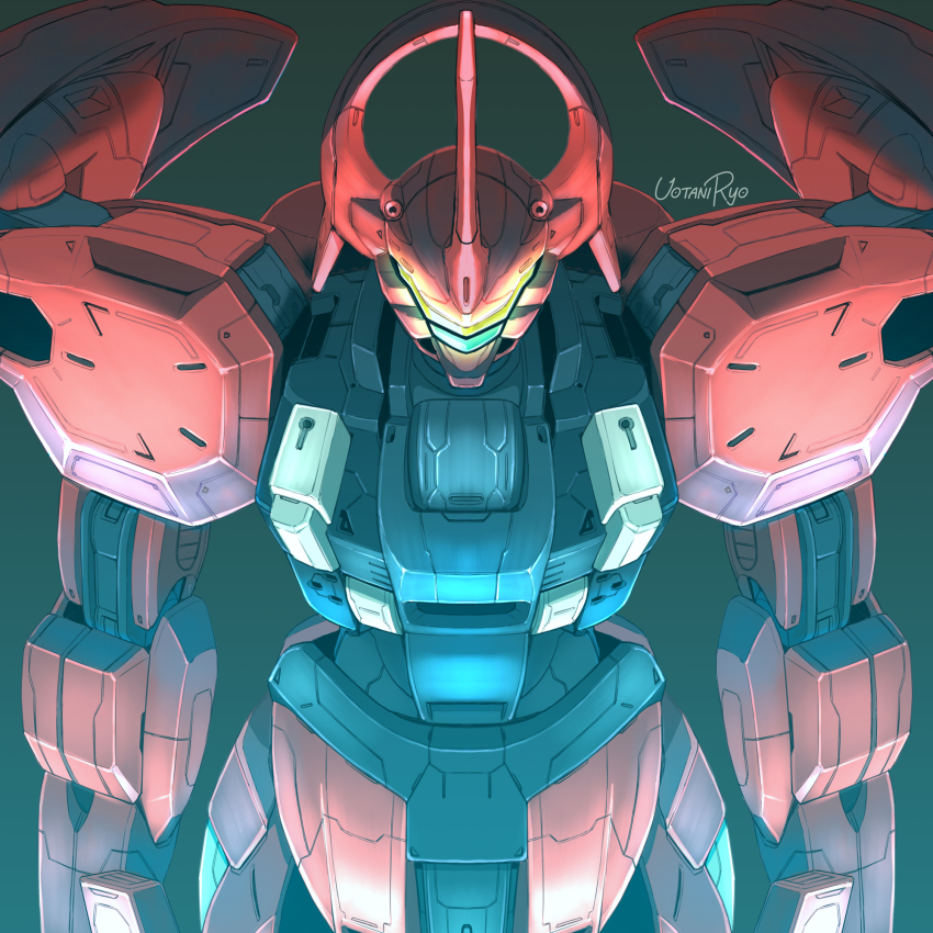 assault_visor darilbalde gachirin gun gundam gundam_suisei_no_majo hangar highres horns machine_gun mecha mobile_suit no_humans robot shield single_horn solo weapon