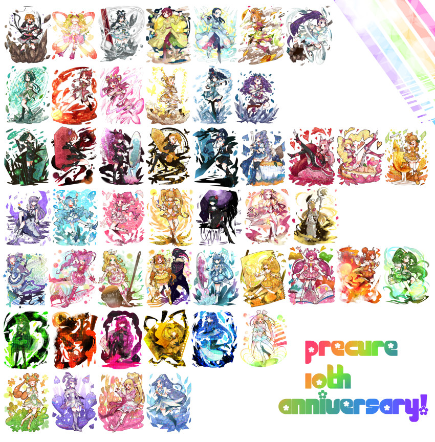 00s 10s 6+girls absolutely_everyone absurdres aida_mana akimoto_komachi anniversary aoki_reika aono_miki bad_end_beauty bad_end_happy bad_end_march bad_end_peace bad_end_precure bad_end_sunny blue_shorts blue_skirt boots bow brooch cone_hair_bun copyright_name cure_angie cure_aqua cure_beat cure_beauty cure_berry cure_black cure_bloom cure_blossom cure_bright cure_diamond cure_dream cure_echo cure_egret cure_flower cure_happy cure_heart cure_lemonade cure_march cure_marine cure_melody cure_mint cure_moonlight cure_muse cure_muse_(black) cure_muse_(yellow) cure_passion cure_peace cure_peach cure_pine cure_rhythm cure_rosetta cure_rouge cure_sunny cure_sunshine cure_sword cure_white cure_windy dark_aqua dark_cure_(yes!_precure_5) dark_dream dark_lemonade dark_mint dark_precure dark_rouge dokidoki!_precure everyone fresh_precure! futari_wa_precure futari_wa_precure_splash_star green_shorts green_skirt hair_bun hanasaki_kaoruko hanasaki_tsubomi heart heart_brooch heartcatch_precure! higashi_setsuna high_ponytail highres hino_akane_(smile_precure!) hishikawa_rikka hoshizora_miyuki houjou_hibiki hyuuga_saki itomugi-kun jewelry kasugano_urara_(yes!_precure_5) kenzaki_makoto kiryuu_kaoru kiryuu_michiru kise_yayoi knee_boots kujou_hikari kurokawa_eren kurumi_erika midorikawa_nao milk_(yes!_precure_5) milky_rose mimino_kurumi minamino_kanade minazuki_karen mishou_mai misumi_nagisa momozono_love multiple_girls myoudouin_itsuki natsuki_rin orange_bow pink_bow pink_shorts pink_skirt ponytail precure precure_all_stars precure_all_stars_new_stage:_mirai_no_tomodachi purple_skirt rainbow_text red_shorts sakagami_ayumi seiren_(suite_precure) shiny_luminous shirabe_ako shorts shorts_under_skirt skirt smile_precure! suite_precure tsukikage_yuri yamabuki_inori yellow_bow yellow_shorts yellow_skirt yes!_precure_5 yes!_precure_5_gogo! yotsuba_alice yukishiro_honoka yumehara_nozomi