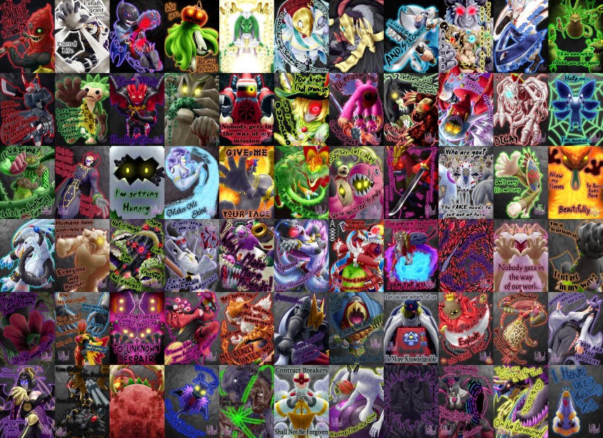 absurdres ajatarmon ancientsphinxmon andiramon archnemon armor asuramon baalmon bastemon betsumon calamaramon chamblemon clavisangemon clockmon corruption costume cthyllamon dagomon darkknightmon darklizamon digimon digimon_(creature) digimon_ghost_game digitamamon doumon dracumon everyone ex-tyranomon eyesmon frozomon gigasmon ginkakumon gyukimon highres jyarimon kinkakumon koemon kuzuhamon kuzuhamon_miko_mode lilithmon lipstick looking_at_viewer majiramon makeup manticoremon mask meicrackmon_vicious_mode monster morphomon mummymon musyamon nail_polish nanomon oboromon octmon oleamon petermon phelesmon picklemon piemon publimon pumpmon quantumon quartzmon rafflesimon rareraremon regulusmon reppamon saberdramon salamandamon sealsdramon sepikmon shadramon shawujinmon sirenmon sistermon_ciel skullgreymon splashmon sword tonosamagekomon toropiamon vamdemon warumonzaemon weapon witchmon yatagaramon_(digimon_savers) yellow_eyes zassoumon zeedmillenniumon