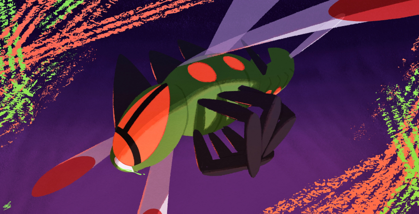animal_focus bug commentary_request ewokakukaede gen_4_pokemon highres insect_wings nintendo no_humans pokemon pokemon_(creature) pokemon_focus purple_background red_eyes solo wings yanmega