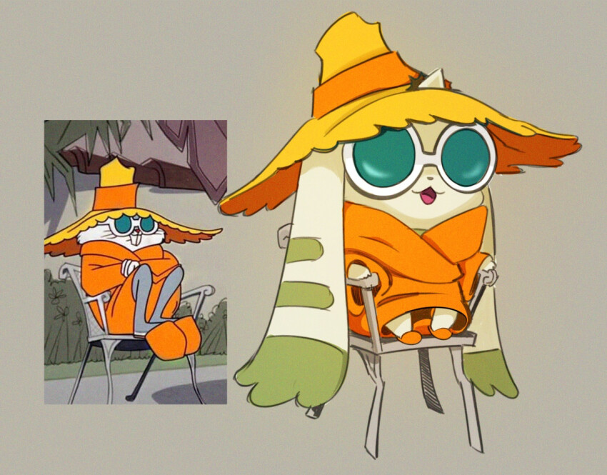 bugs_bunny digimon digimon_(creature) glasses hat horns looney_tunes open_mouth parody terriermon