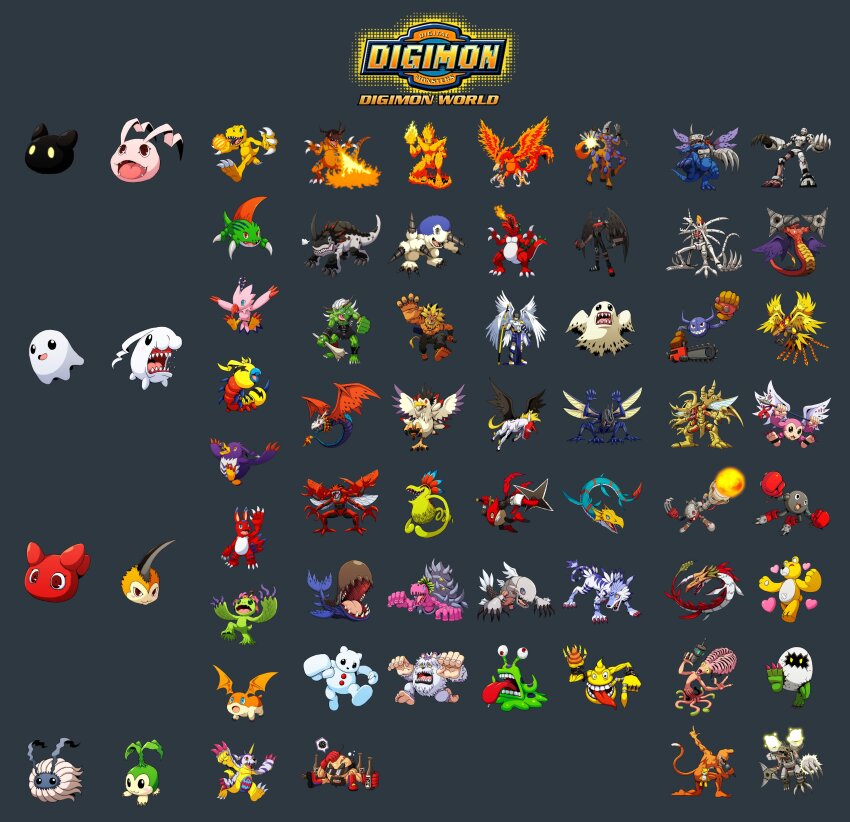 absurdres agumon airdramon andromon angel angel_boy angemon antennae bakemon betamon birdramon black_eyes botamon cannon centalmon claws cockatrimon coelamon devimon digimon digimon_(creature) digimon_world digitamamon dragon drimogemon elecmon etemon everyone gabumon garurumon giromon grey_background greymon heraklekabuterimon highres horns hououmon igamon kabuterimon koromon kunemon kuwagamon leaf leomon mamemon megadramon meramon metalgreymon_(virus) metalmamemon mojyamon monodramon monzaemon mugendramon nanimon numemon orgemon palmon patamon penmon picklemon piyomon poyomon punimon red_eyes scumon seadramon shellmon simple_background skullgreymon tanemon teeth tokomon tongue tongue_out tunomon tyranomon unimon vademon vegimon waruseadramon whamon wings yukidarumon yuramon