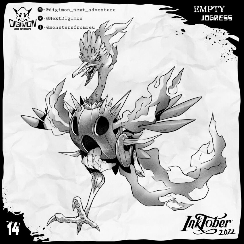 birdramon claws digimon digimon_(creature) fusion highres nextdigimon oridigi original solo tail togemon wings