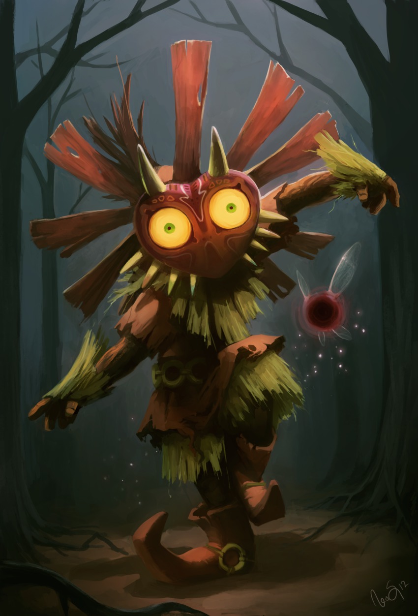 absurdres glowing glowing_eyes golden-whale highres mask nintendo skull_kid tael the_legend_of_zelda the_legend_of_zelda:_majora&#039;s_mask