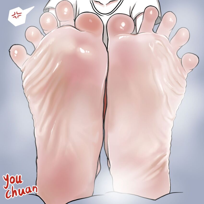 1girl barefoot feet feiren_zai highres jiuyue_(fei_ren_zai) soles steam toes you_chuan_hui