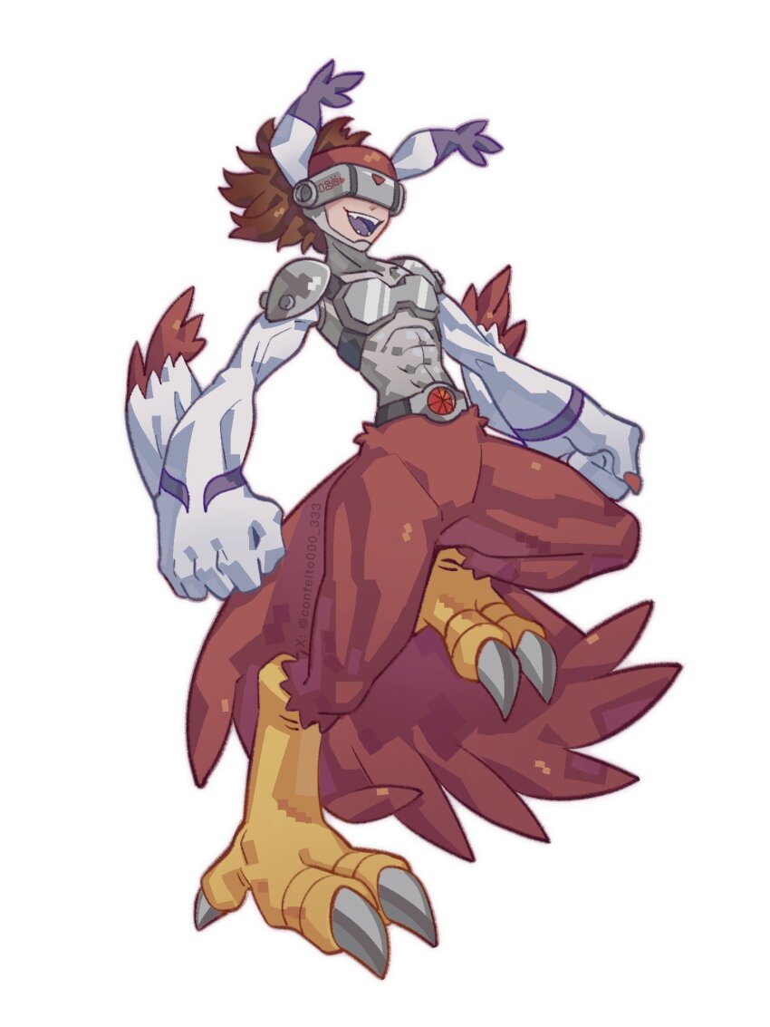 covered_eyes digimon digimon_(creature) fusion helmet long_ears mask silphymon