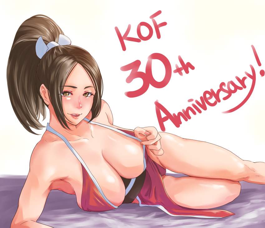 1girl absurdres breasts fatal_fury highres large_breasts ponytail shiranui_mai solo the_king_of_fighters the_king_of_fighters_xiii