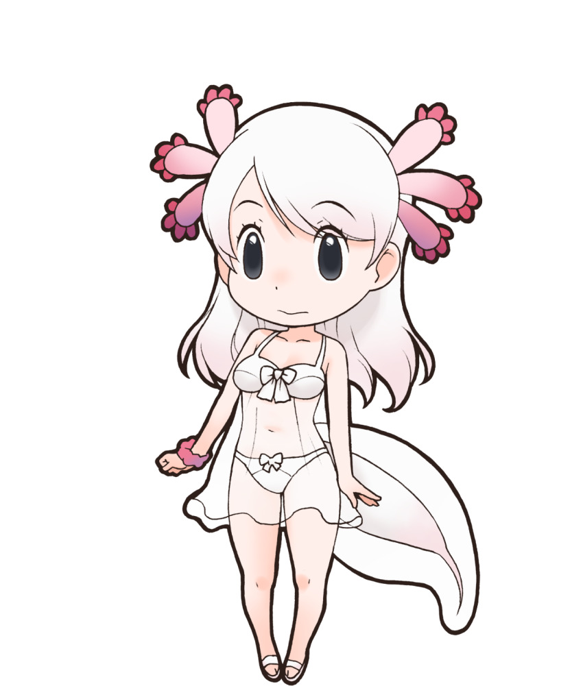 1girl animal_costume animal_ear_fluff animal_ears highres kemono_friends looking_at_viewer mexico_salamander_(kemono_friends) official_art solo standing tachi-e tail transparent_background yoshizaki_mine