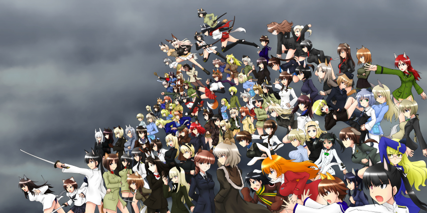 10s 6+girls absolutely_everyone absurdres adolfine_galland adriana_visconti aleksandra_i._pokryshkin alexandra_serbanescu amelie_planchard anabuki_tomoko angela_salas_larrazabal animal_ears aurora_e._juutilainen black_eyes black_hair black_legwear black_panties blonde_hair blouse blue_eyes brave_witches brown_hair carla_j._luksic cat_ears cecilia_e_harris cecilia_glinda_miles charlotte_e._yeager charlotte_lueder cigarette collared_shirt constantia_cantacuzino dark_sky dog_ears dominica_s._gentile edytha_rossmann eila_ilmatar_juutilainen elizabeth_f._beurling elma_leivonen erica_hartmann etou_toshiko eugenia_horbaczewski everyone federica_n._doglio fernandia_malvezzi fox_ears francesca_lucchini francie_gerard friederike_porsche fusou_empire_princess geena_preddy georgette_lemare gertrud_barkhorn giuseppina_ciuinni glasses green_eyes grete_m._gollob grey_hair gundula_rall hanna-justina_marseille hanna_philine hanna_rudel hanna_wind hattori_shizuka head_wings heidimarie_w._schnaufer heinrike_prinzessin_zu_sayn-wittgenstein helma_lennartz helmina_lent heterochromia highres huberta_von_bonin huge_filesize inagaki_mami inufusa_yuno iris_montfort isabelle_du_monceau_de_bergendal isosceles_triangle_(xyzxyzxyz) jane_t._godfrey jennifer_j_deblanc johanna_wiese kadomaru_misa kanno_naoe katana katharine_o&#039;hare katou_keiko katou_takeko kitagou_fumika kitano_furuko kuroda_kunika kuroe_ayaka laura_nissinen laura_toth long_hair luciana_mazzei lynette_bishop marian_e._carl martina_crespi matilda_(strike_witches) matilda_(world_witches_series) mika_ahonen military military_uniform minna-dietlinde_wilcke miyafuji_yoshika multiple_girls nakajima_hayate nakajima_nishiki nikka_edvardine_katajainen nishizawa_yoshiko no_pants noble_witches orange_hair ottilie_kittel panties pantyhose patricia_(strike_witches) patricia_schade perrine_h._clostermann ponytail purple_eyes rabbit_girl raisa_pottgen red_eyes red_hair rosalie_de_hemricourt_de_grunne sakamoto_mio sakomizu_haruka sanya_v._litvyak shimohara_sadako shirt short_hair skirt strike_witches strike_witches:_aurora_no_majo strike_witches:_katayoku_no_majo-tachi strike_witches:_kurenai_no_majo-tachi strike_witches:_suomus_misfits_squadron strike_witches_zero suwa_amaki suwa_goshiki suwa_masuzu sword tail takei_junko tenkuu_no_otome-tachi thighhighs underwear ursula_hartmann wakamoto_tetsuko waltraud_nowotny waltrud_krupinski weapon white_shirt wilma_bishop wings witches_of_africa world_witches_series yellow_eyes yokokawa_kazumi
