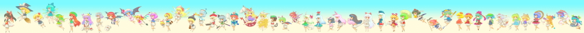 6+girls absurdres aki_minoriko aki_shizuha alice_margatroid animal_ears antennae apron ascot asymmetrical_clothes bad_id bad_pixiv_id black_hair black_panties blonde_hair bloomers blue_eyes blue_hair blush book bottomless bow braid broom brown_eyes brown_hair cape carrot cat_ears cat_girl cat_tail censored character_censor chen chibi circled_9 cirno closed_eyes convenient_censoring crescent_moon daiyousei detached_sleeves doll everyone ex-keine fairy_wings female_focus flandre_scarlet flower flying food fox_tail frog front_ponytail fruit fujiwara_no_mokou gem geta ghost gohei gradient_hair grapes green_eyes green_hair hair_bobbles hair_bow hair_ornament hair_ribbon hakurei_reimu hands_on_own_hips hat hat_bow highres hinanawi_tenshi hitodama hong_meiling horn_ornament horn_ribbon horns houraisan_kaguya ibuki_suika ice inaba_tewi incredibly_absurdres instrument inubashiri_momiji izayoi_sakuya kagiyama_hina kamishirasawa_keine katana kawashiro_nitori kazami_yuuka kedama_(touhou) keyboard_(instrument) kaname-ishi kirisame_marisa koakuma kochiya_sanae konpaku_youmu konpaku_youmu_(ghost) laevatein leaf letty_whiterock lily_white long_hair long_image lunasa_prismriver lyrica_prismriver medicine_melancholy merlin_prismriver michii_yuuki mirror moon moriya_suwako multicolored_hair multiple_girls multiple_tails mystia_lorelei nagae_iku naked_apron novelty_censor nude object_on_head ofuda one-piece_swimsuit onozuka_komachi open_mouth orange_eyes outstretched_arms panties patchouli_knowledge peach pink_eyes pink_hair plaid_clothes plaid_vest purple_eyes purple_hair rabbit_ears rabbit_girl rabbit_tail red_eyes red_hair reisen_udongein_inaba remilia_scarlet ribbon rod_of_remorse rope rumia saigyouji_yuyuko school_swimsuit scythe shameimaru_aya shanghai_doll shawl sheath shield shiki_eiki side-tie_panties side_ponytail skirt snake star_(symbol) string su-san swimsuit sword sword_of_hisou tail tail_censor tengu-geta tokin_hat touhou trumpet twintails two_side_up umbrella underwear vest violin weapon white_hair wide_image wings wolf_ears wolf_tail wriggle_nightbug yagokoro_eirin yakumo_ran yakumo_yukari yasaka_kanako yellow_eyes