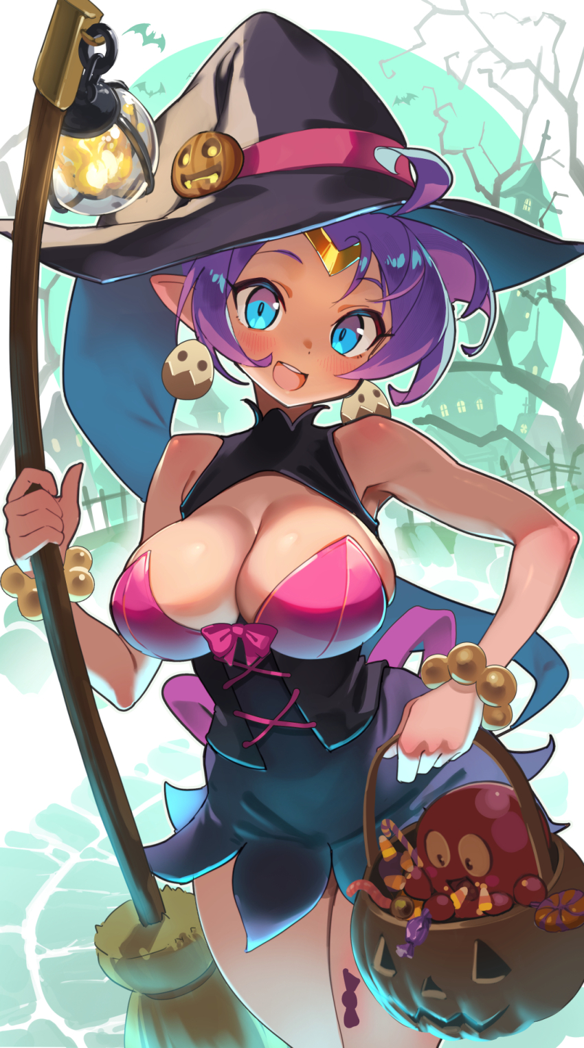 alternate_costume breasts hat highres large_breasts life_is_pi shantae shantae_(series) witch witch_hat